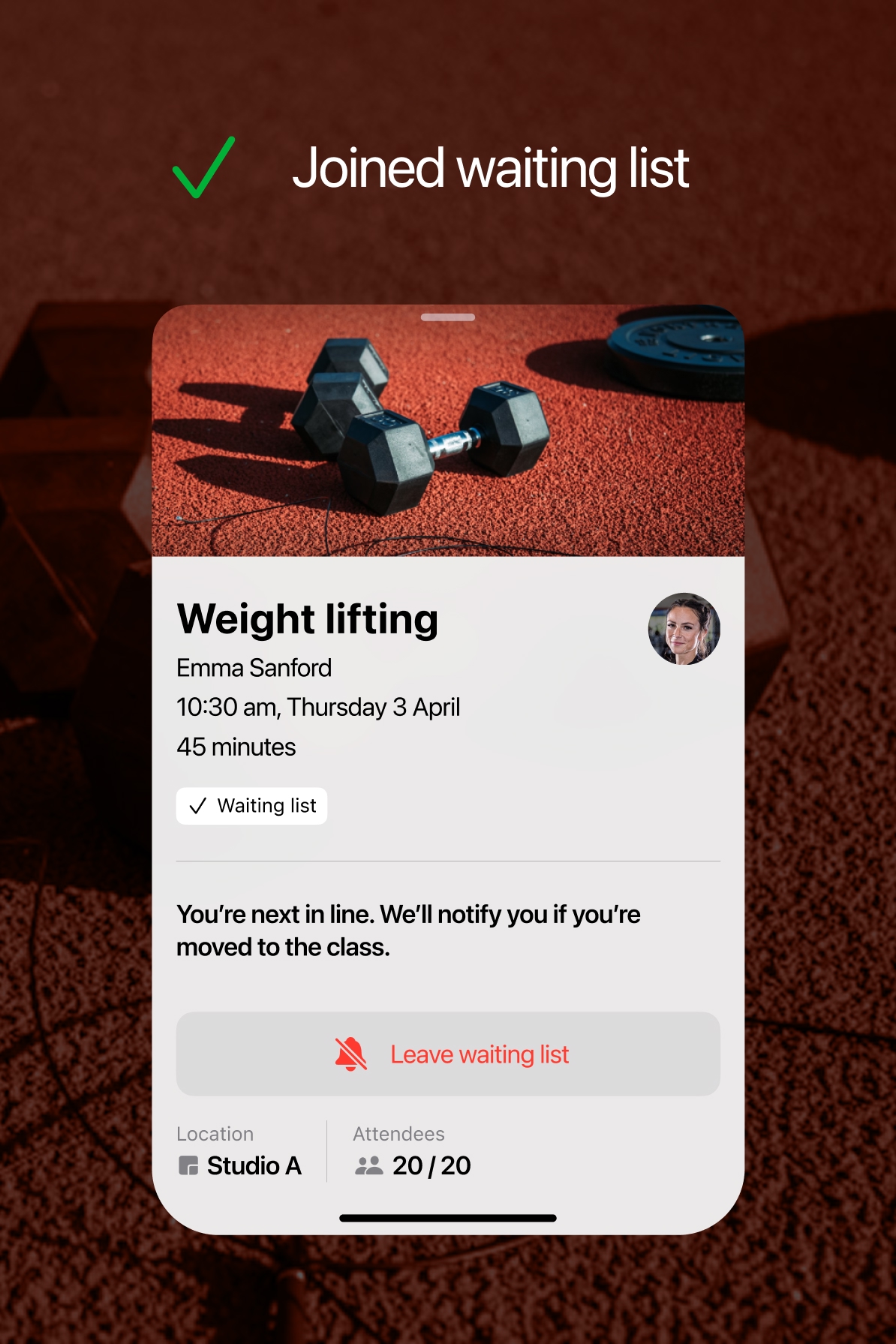 Joined waiting list detail